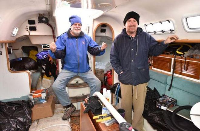 Jason McGlashan, right and his father Reg plan to set sail for Austrailia Sunday aboard the 43ft sailboat Jason boat on the internet - The Newport Daily News © Dave Hansen
